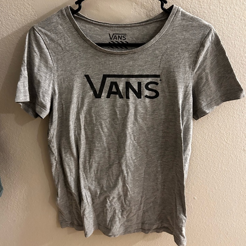 Vans Heather Gray Tee with Black Logo